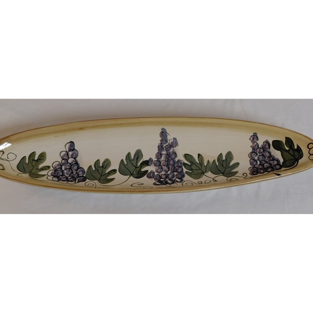 Tabletops Unlimited Boulevard Grapes Oblong Serving Platter Tray